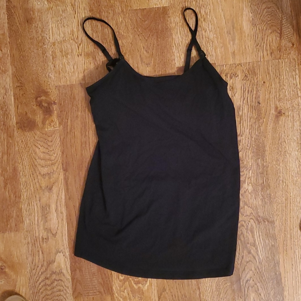 Maternity tank top, black Nursing tank top